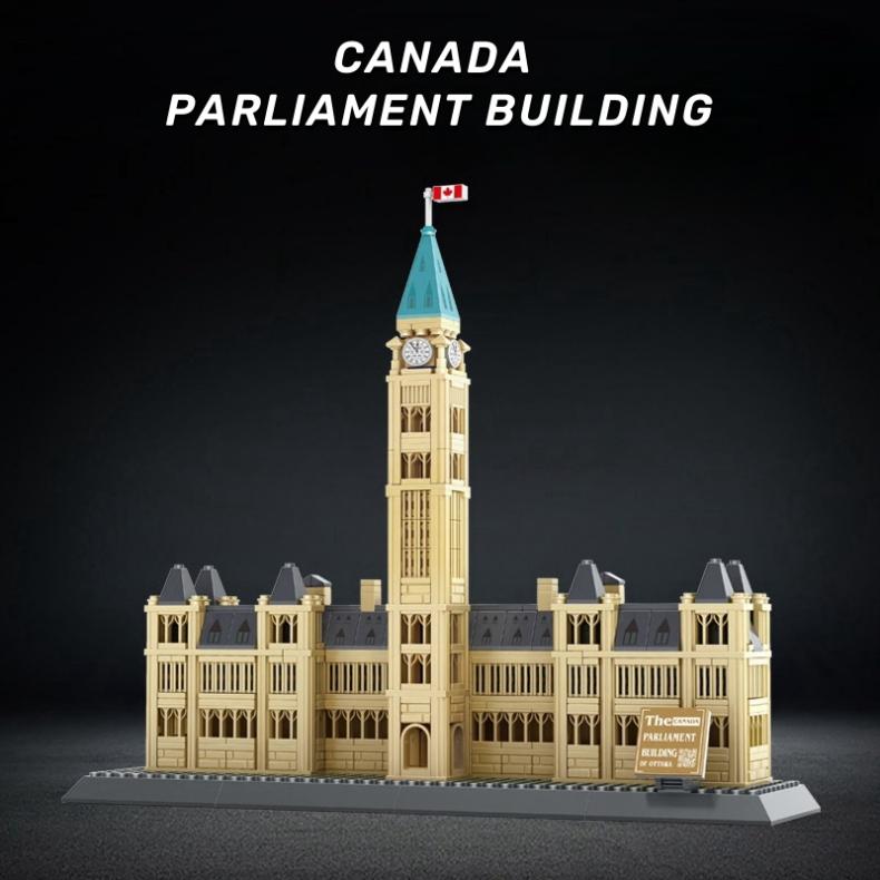 Non-Toxic 608Pcs World Famous Modern Architecture Building Blocks Canada Parliament Particle Assembly Bricks Toy For Children Gifts