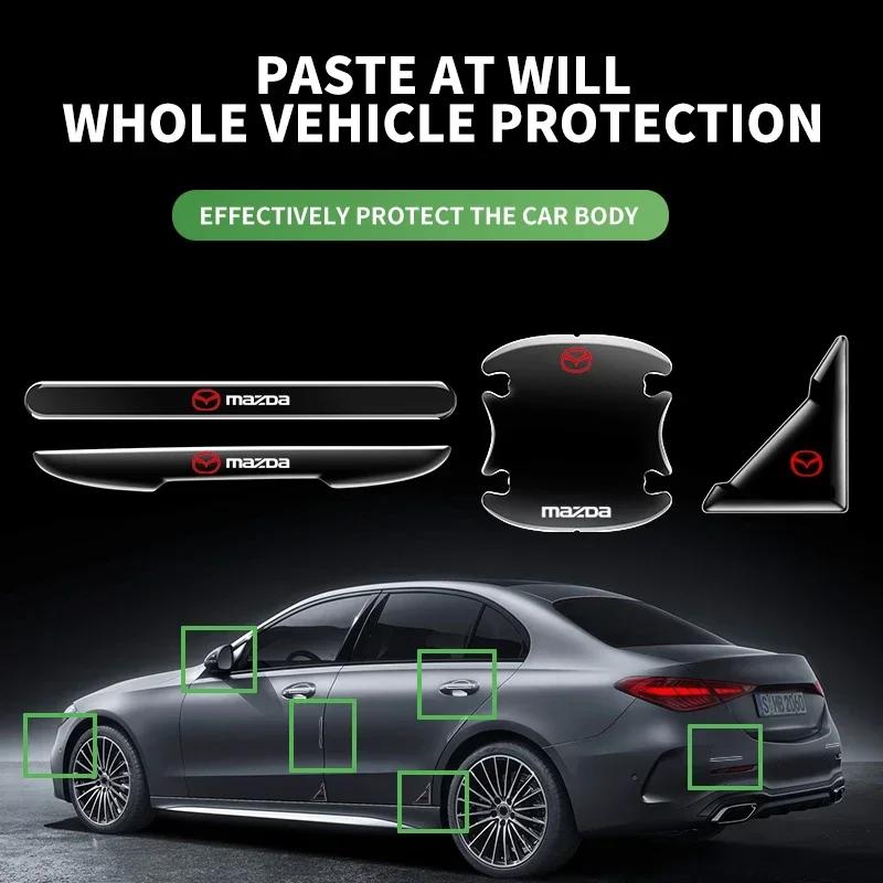 4PC Transparent Car Door Handle Sticker Decoration Protector Film For Mazda 2 3 6 8 Atenza CX-30 50 60 MX-5 CX-3 5 7 Accessories