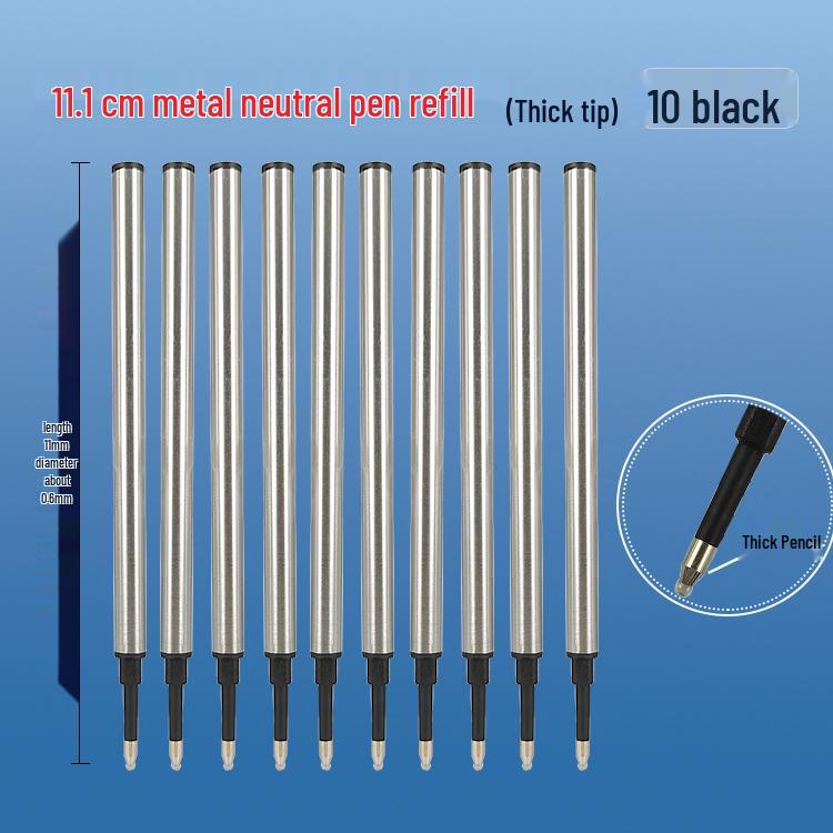 Universal Threaded Metal Ballpoint Pen Refill - Water-Based, Neutral, Business Office Replacement