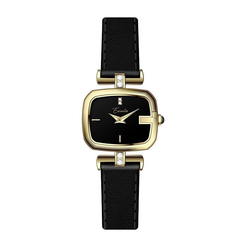 Новые модные компактные квадратные кварцевые часы простые легкие роскошные темпераментные повседневные женские часы