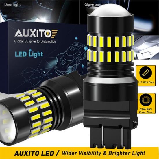 2X AUXITO 48 3157 3156 Brake SMD Tail Reverse LED Light Side Bulbs 6000K White