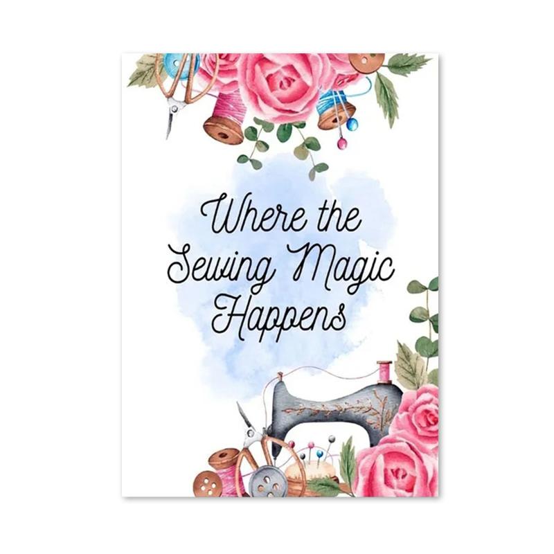 

Платье машинная игла нитки ножницы красивые швейные плакаты и принты настенное искусство холст картины картины для декора комнаты для рукоделия 21x30cm No Framed