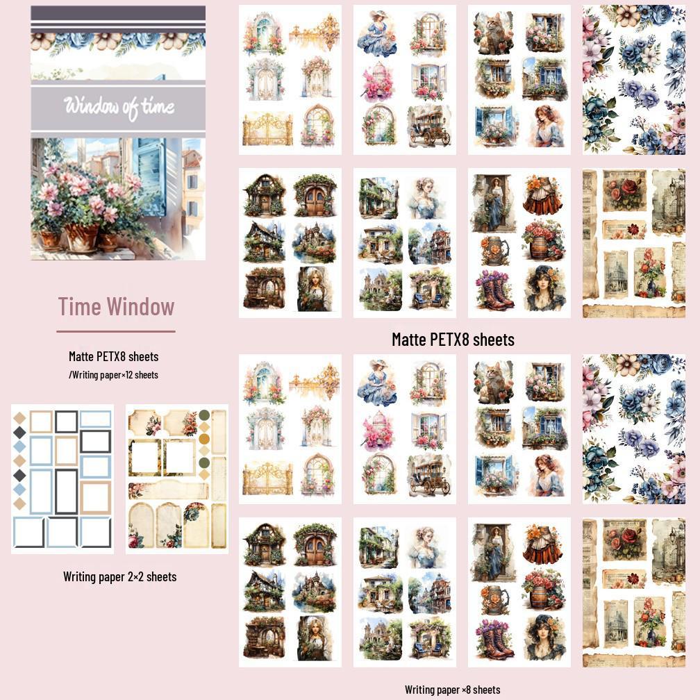 Cross-Border Pet Sticker Pack: European & American Alice Art for Junk Journals & Collages