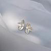 Blue Flower Stud Earrings for Women - Summer 2026 High-End Niche Design with Mosquito Coil Ear Clips