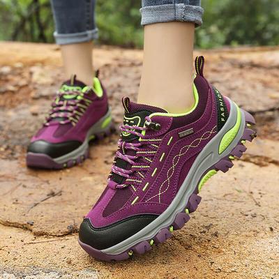Waterproof Genuine Cow Leather Outdoor Hiking Shoes Women High Quality Trail Trekking Climbing Running Walking Athletic Sneakers