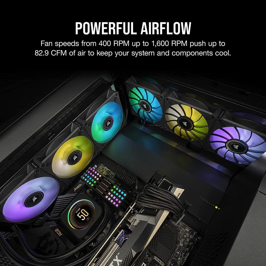 Corsair Wentylator ML140 RGB 140 mm Maglev RGB z 2 sztukami Node CORE ELITE, AirGuide, (Oświetlenie w zestawie) CO-9050115-WW