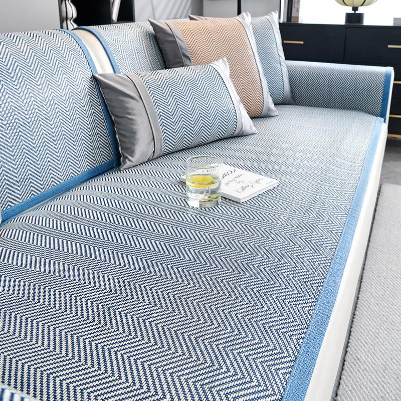Summer Ice Cold Rattan Sofa Cushion Universal Living Room Anti-Scratch Sofa Cover Comfortable Anti-Bacteria Non-Slip Cooler