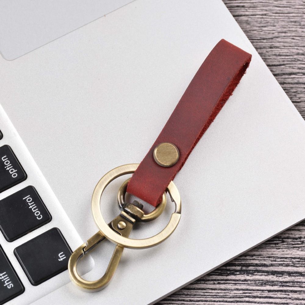 Crazy Horse Leather Leather Pendant Zinc Zinc Alloy Backpack Pendant Car Key Chain Key Decoration