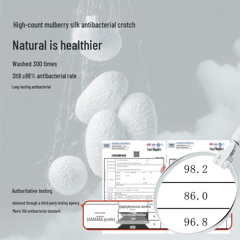 LANGSHA Men's 10A Antibacterial Silk-Crotch Cotton Boxer Briefs