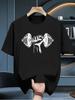 Faust Hantel Herren Baumwolle T-Shirt Fitnessstudio Training Muscle Fit Lässig Streetwear Schwarz Weiß Grafik T-Shirt - Herren Sommer Baumwolle Gr...