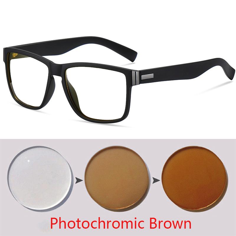 Outdoor Night Vision Lens Myopia Sunglasses Men Polarized Driving Square Prescription Sun Glasses For Man 0 -0.5 -0.75 To -6.0