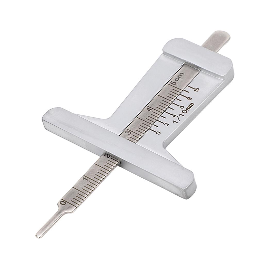 0 to 50mm Tire Thread Depth Gauge Stainless Steel Portable Depth Meter for Car Motorcycle