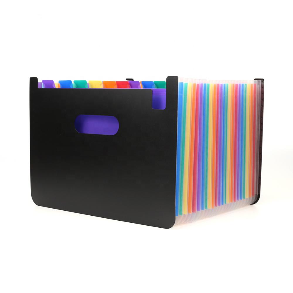 PP A4 Letter Accordion File Organizer Hot Pressing Forming Multi-color 24 Pockets Expandable File Folder