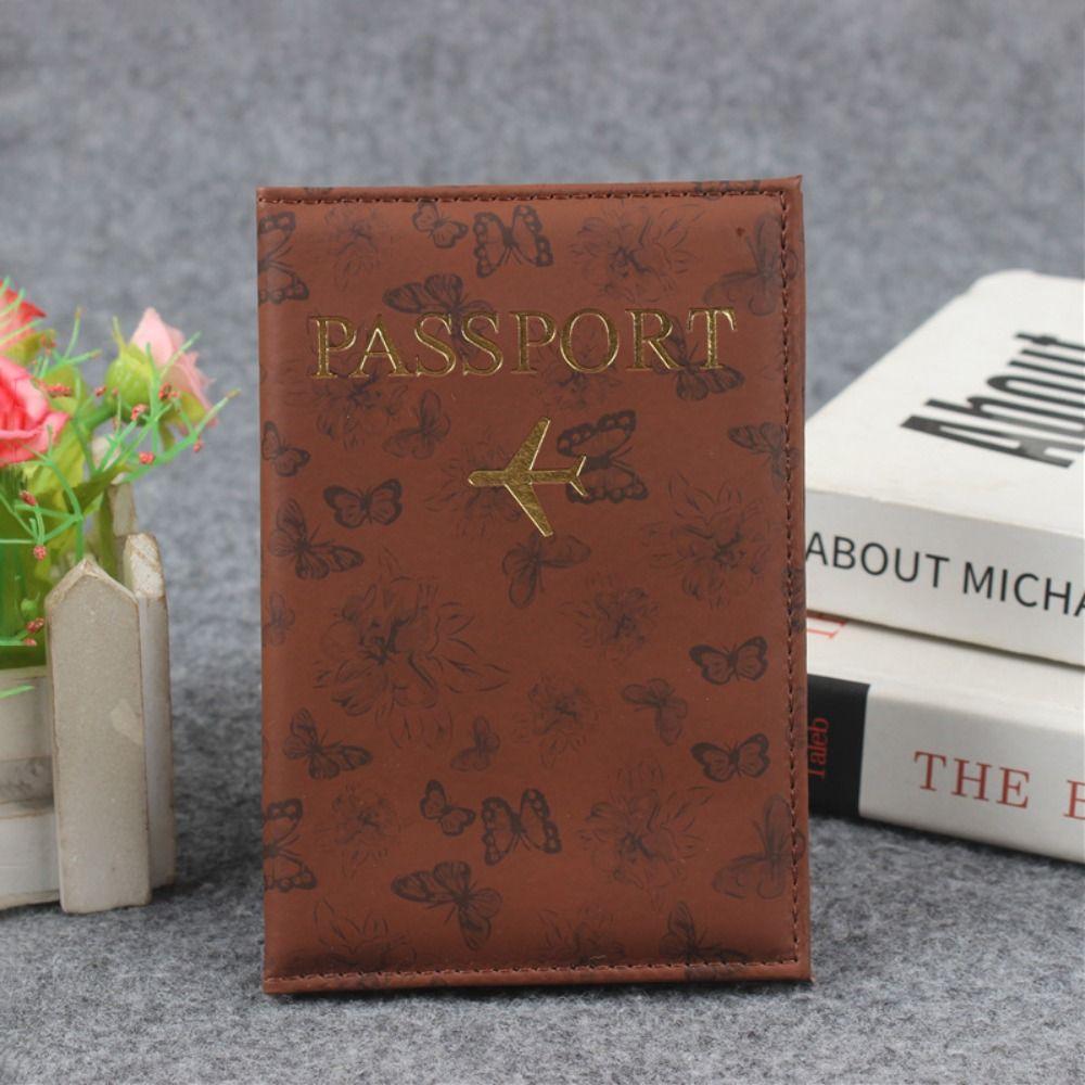 Portable Butterfly Print Passport Holder Multi-function Waterproof Passport Cover PU Leather Credit Card Case Travel