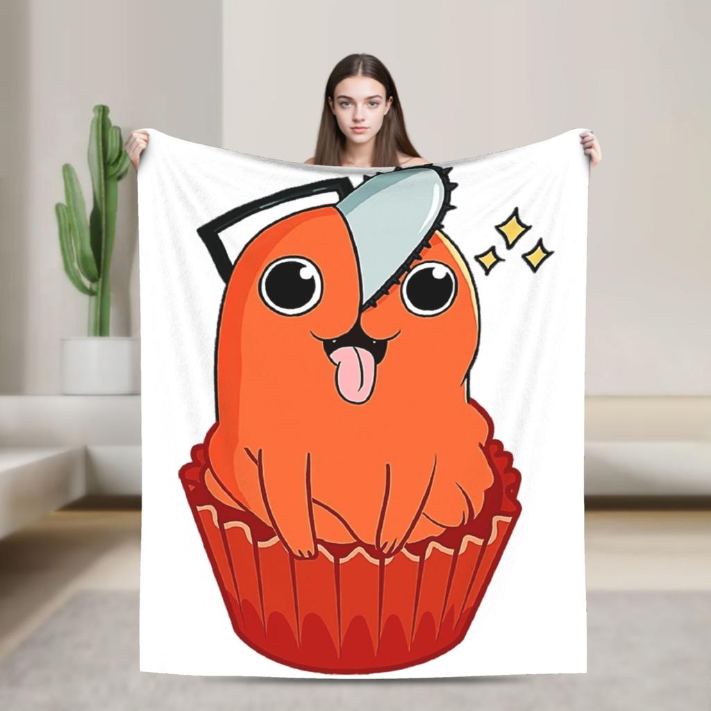 Denji Makima Aki Hayakawa Team Chainsaw Man Warm Blankets Girls Boys Plush Throw Blanket Street Trend Outdoor Flannel Bedsprea
