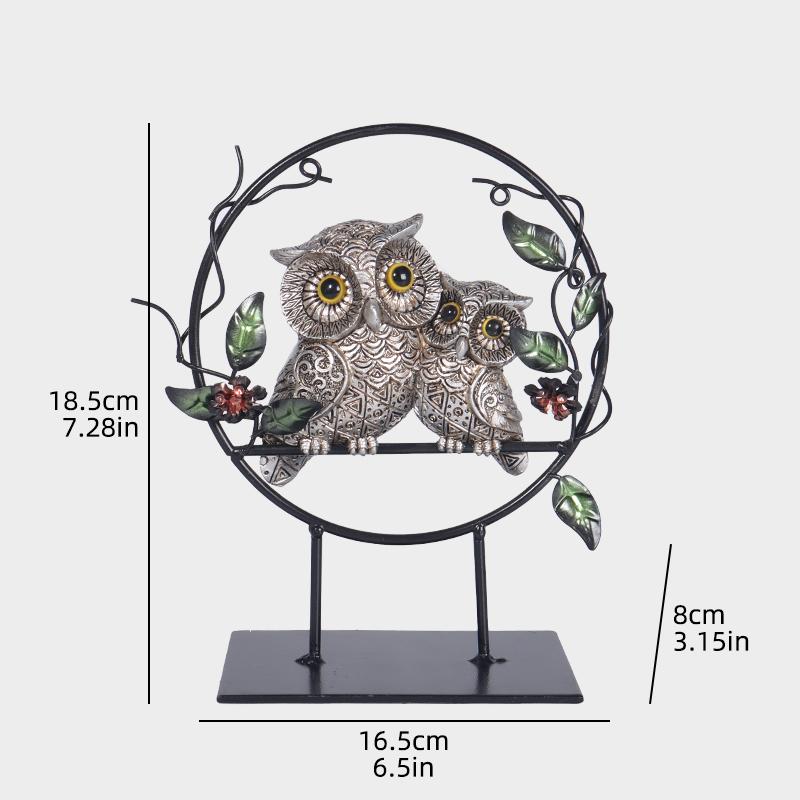 Pair of Owl Sculptures Creative Resin Craft for Home Decor, Suitable for Bedroom, Living Room, Study, and TV Cabinet Ornaments