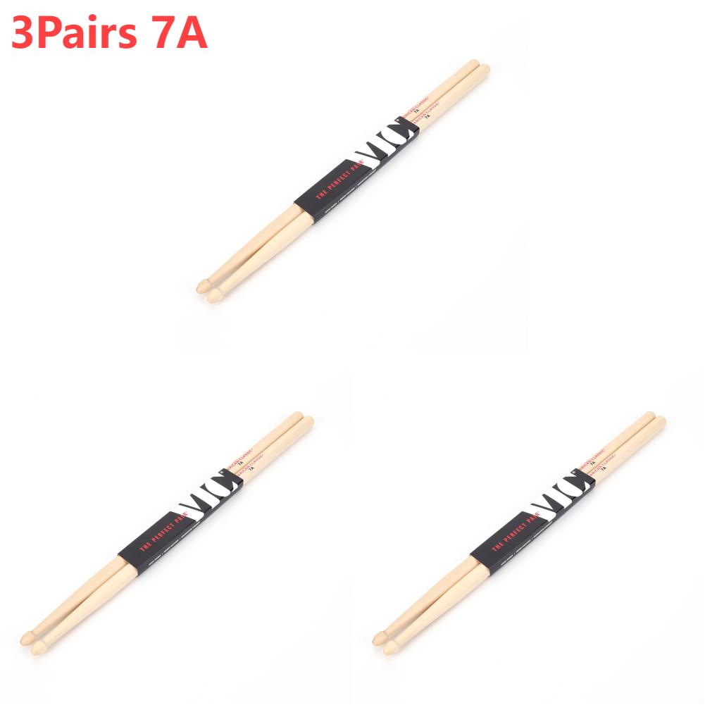 1-10Pairs Beginners Drumsticks Consistent Weight and Pitch Jazz Drum Sticks Wood Tip American Hickory Drumsticks for Percussion