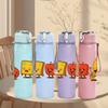 1PC Fruit Banana Cheese Print 750ml Color Plastic Sports Water Bottle Leakproof Flip Straw Lid Suitable for Sports Office Home Use