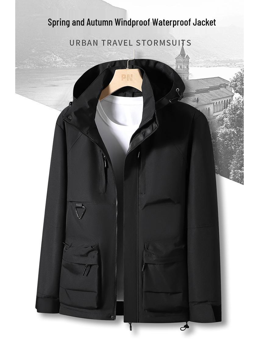 

Мужской ветрозащитный водонепроницаемый легкий рыболовный костюм - Дышащий, износостойкий, повседневный спортивный стиль. 4XL чёрный