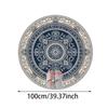 Large Decorative Round Area Rug Blue and Beige Ornate Moroccan Pattern Circular Living Room Home Decor Accent Mat
