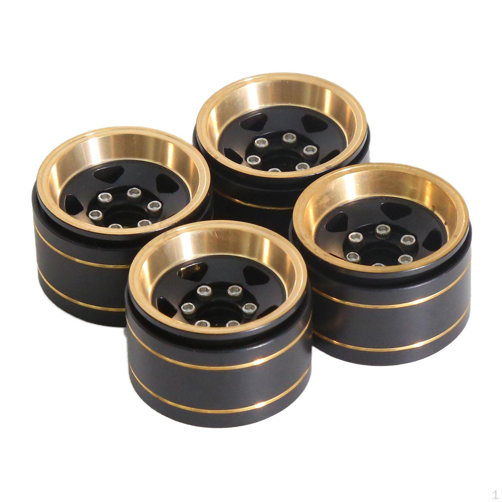 

4x 1.0 Brass Wheel Rims RC Car Spare Parts for 1/18 Crawler Modification