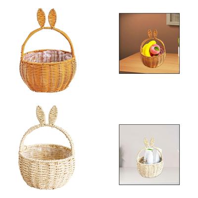 Handcrafted Woven Basket Egg Gathering Wedding Decor Centerpiece Party Favor Multifunctional with Handle DIY Flower Arrangement