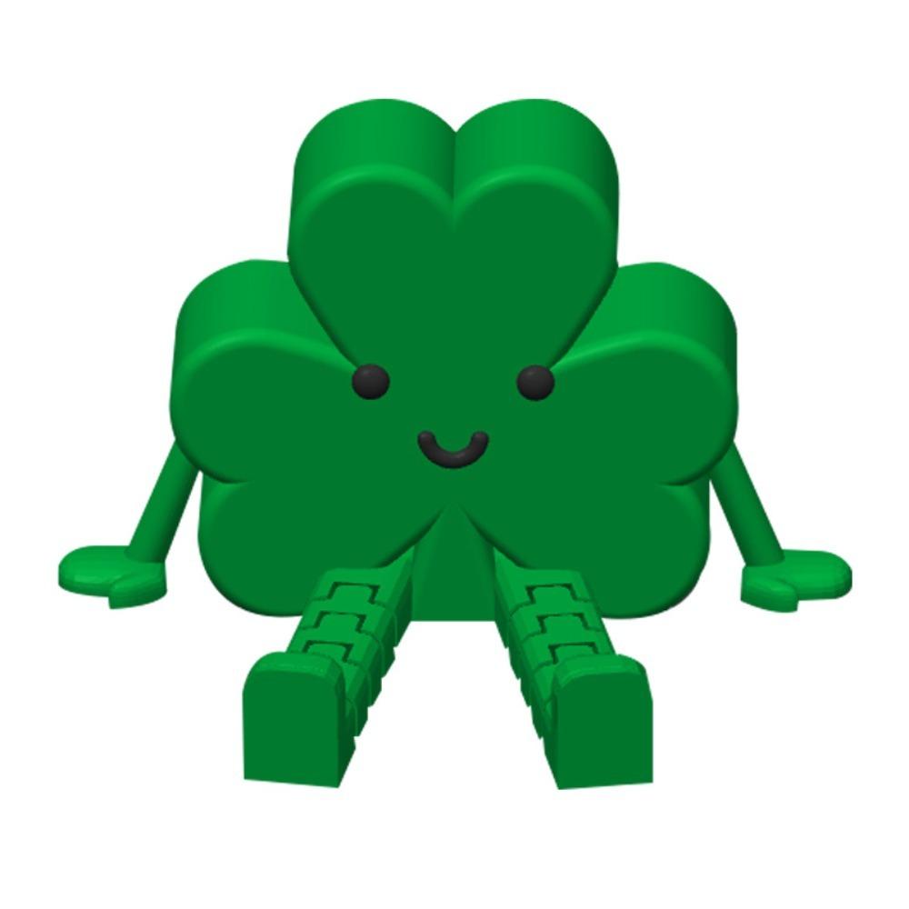 Blessing Mini Clover Statue Plastic St Patrick s Day Ornament  St Patrick s Day зелёный