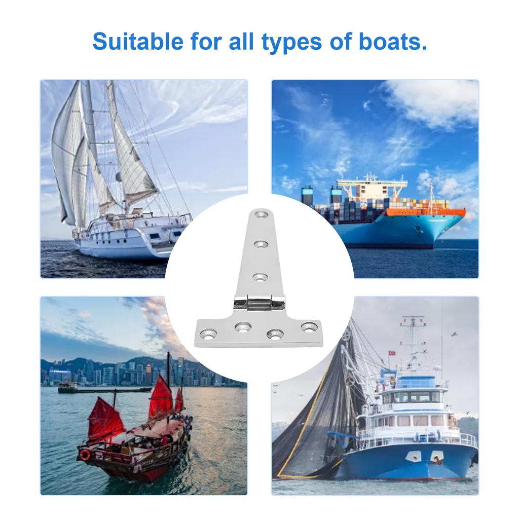 Stainless Steel TShape Door Hinges Hvy Duty Metal Hinges Replacement for Boats(76x152mm/3.0x6.0in )