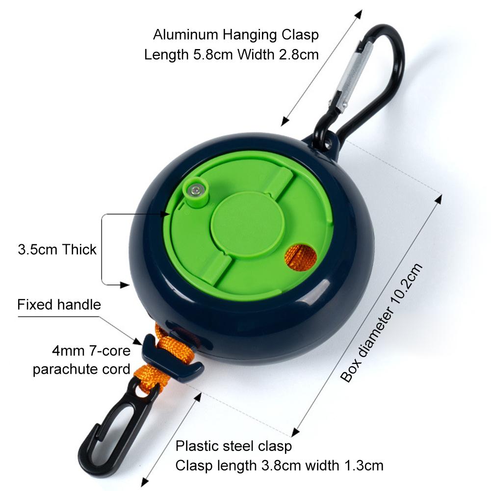 10 Meter Einziehbare Wäscheleine Ausziehbar Tragbar Reise-Wäscheleine mit 10 Festen Schnallen und 20 Wäscheklammern für Draußen