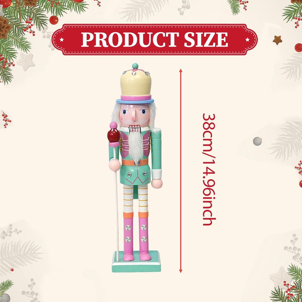 14.96inch King Nutcracker Christmas Decoration Tabletop Figurine, Doll Figure Ornament