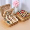 Portable Retro Cork Jewelry Box for Travel - Earring, Ring, Necklace Organizer