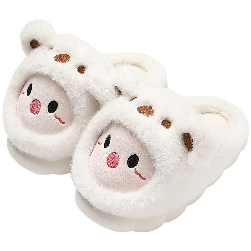 Cute Cotton Slippers Winter Indoor Home 2025 New Outer Wear Thick Bottom Plush Warm Cotton Mop Winter