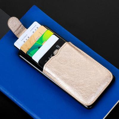 Mode Neu 5 Kartenfächer Handy Ausweishalter Herren Damen PU Leder Geldbörse Kartenhalter Tasche Klebehülle Beutel