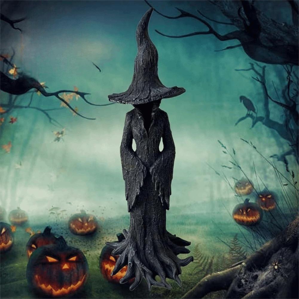 Gothic Halloween Witch Statue Black Halloween Party Decoration Witch Figurine Gifts  Haunted House