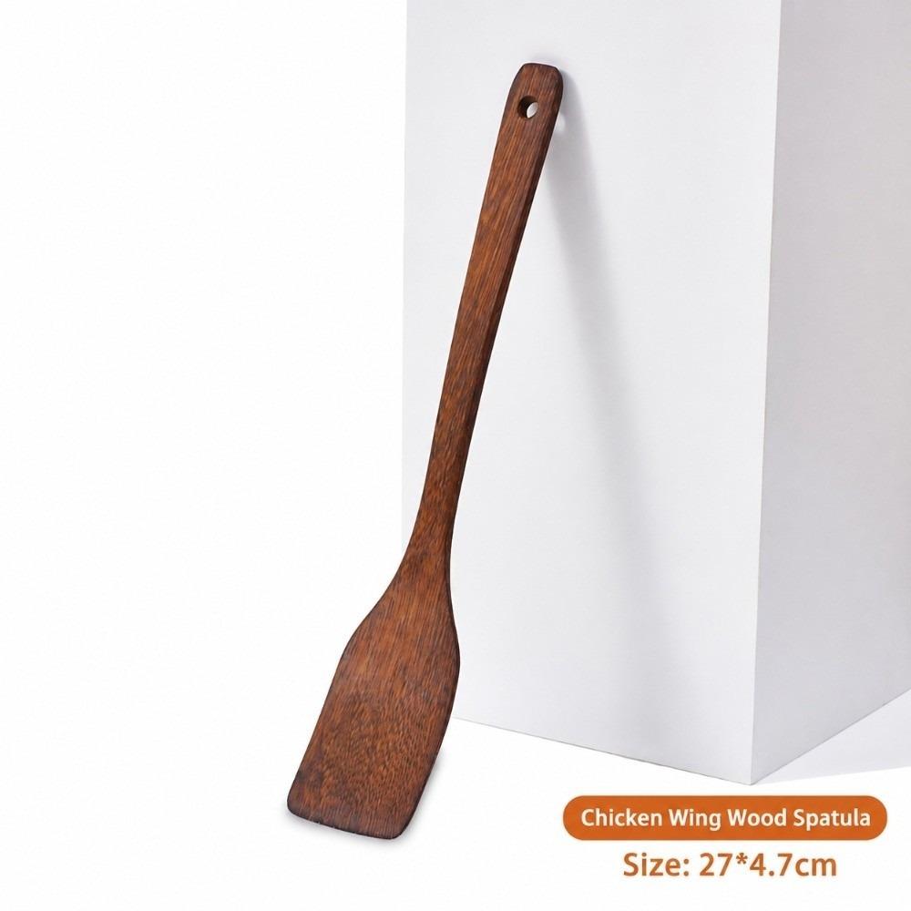 Long Handle Cooking Shovel Smooth Surface Grilling Spatula Portable Wooden Spatula Barbecue Grill