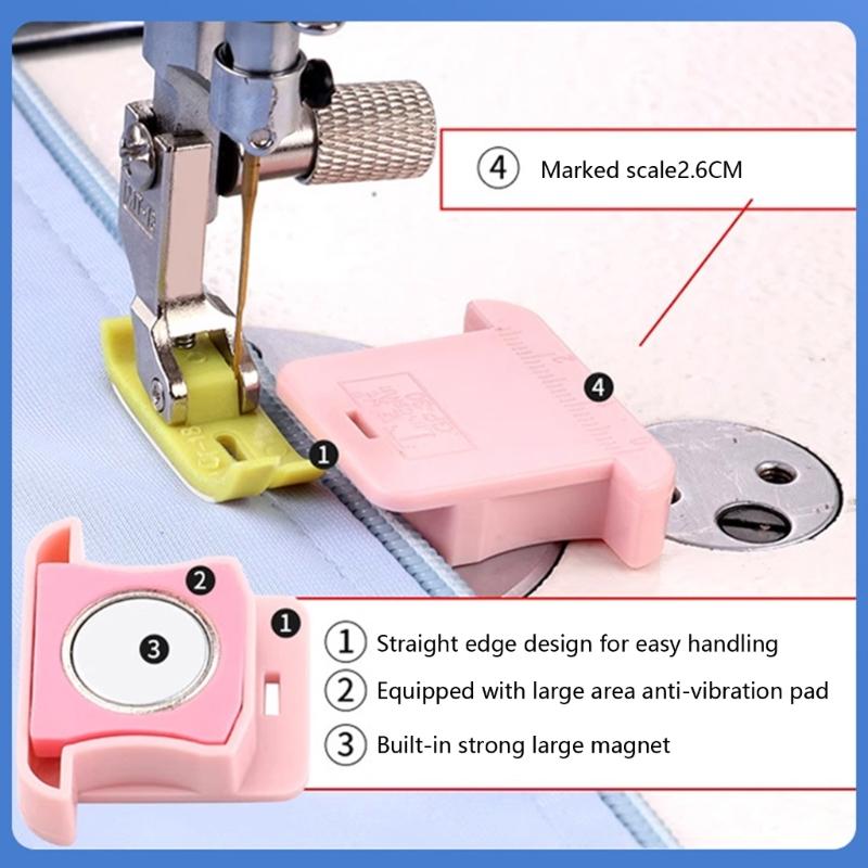 Multifunctional Plastic Magnetic Seam Guide Adjustable Sewing Seam Guide For Fabric Alignment Sewing Garment Making