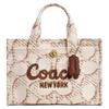 Cargo 26 Printed Logo Zipper Closure Tote Bag Tote Bag Shopping Bag Signature Canvas Handbag Medium Women's Brass Color with Natural Color
