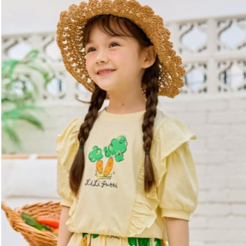 [lilipuri] Picknick-Sweatshirt, Oberteil und Unterteil, Gelb 