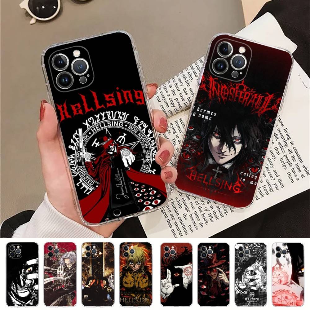 Horror Anime Hellsing For IPhone 11 12 13 14 15 16 17 Pro Max Plus 13 Mini Silicone Soft Transparent Back