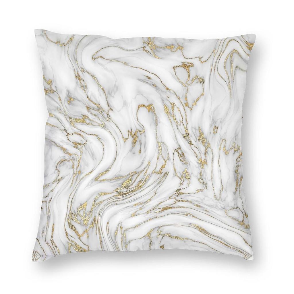 Gold Grey Agate Liquid Marble Pillowcase Polyester Linen Velvet Printed Zip Decorative Throw Pillow Case Room Cushion Cover