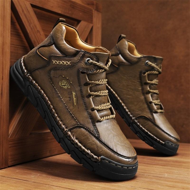 39-48 Spring/fall Mens Hip-top Leather Boots Men Boots Leather Casual Leather Shoes Men Ankle Boots