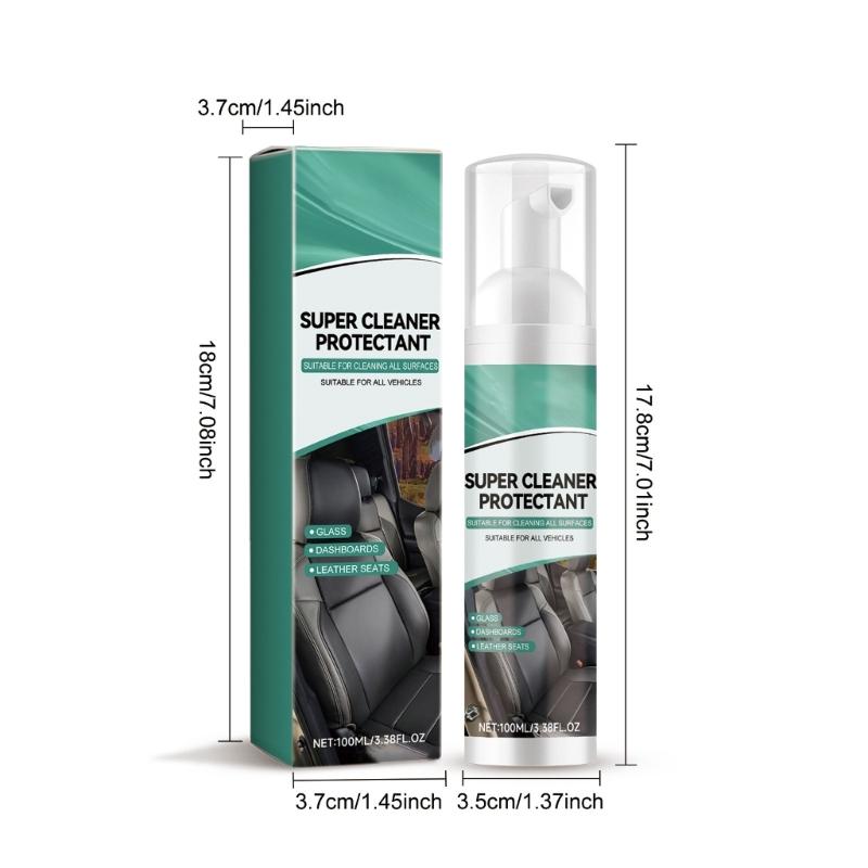 Multifunctional Car Seat Cleaner 100ml Car Interior Seat Dashboard Foam Cleaner and Protectant Effective Removal Stains