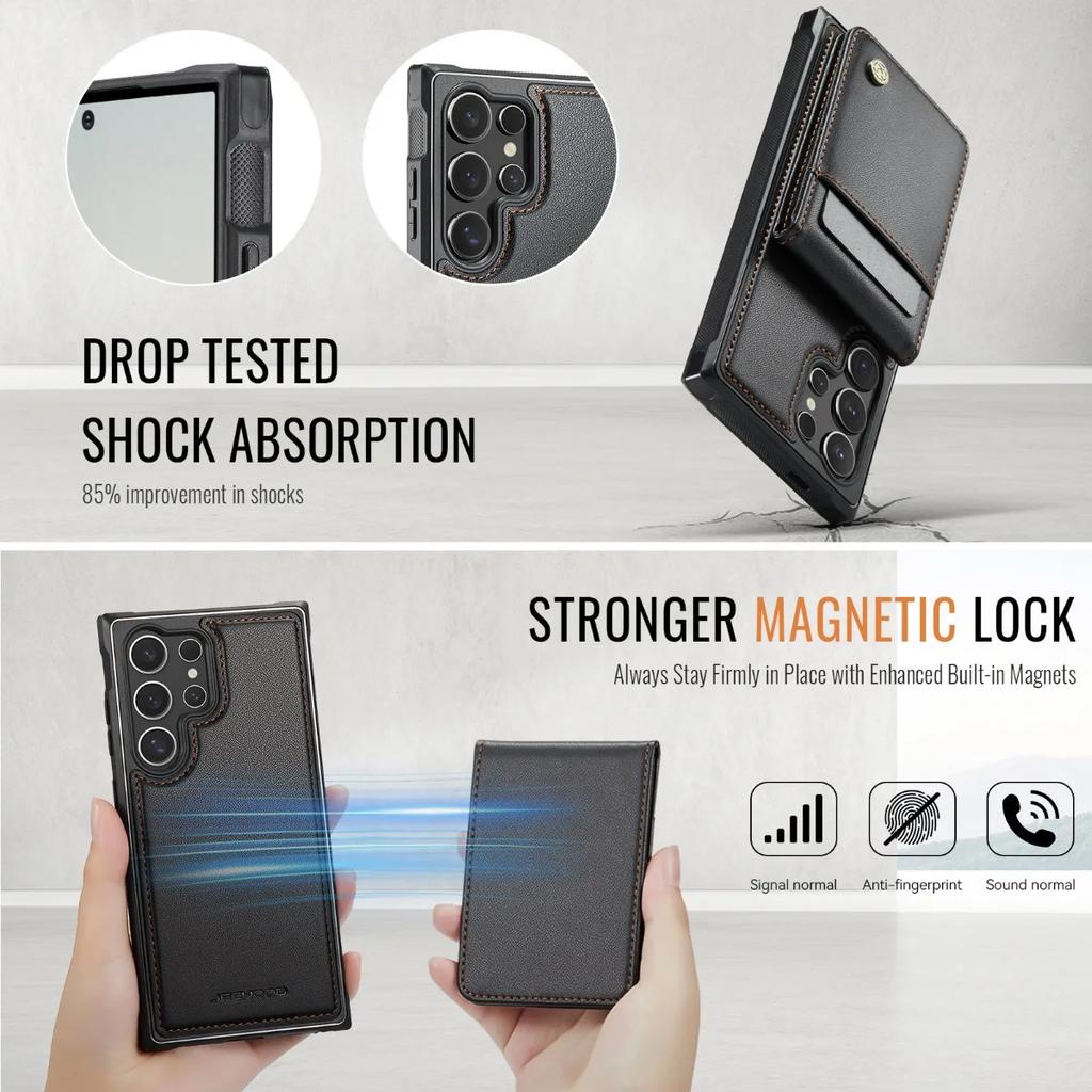 For Samsung Galaxy S25 Ultra S24 S23 S21 S20 FE S22 Plus A56 A36 A26 A16 2-in-1Detachable Wallet RFID-blocking Card Holder Case