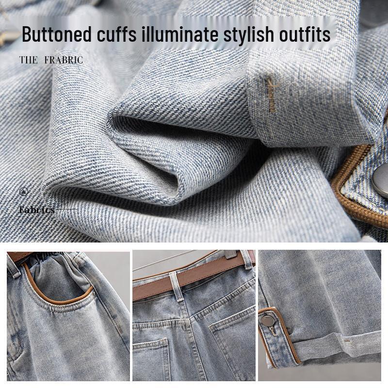 Women's High-Waist Wide-Leg Denim Shorts