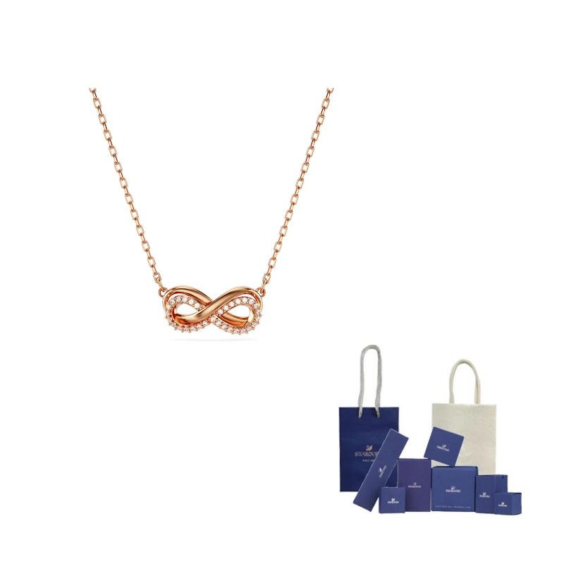 Swarovski Hyperbola Cubic Zirconia Necklaces Womens Rose Gold F-Branded gift bag