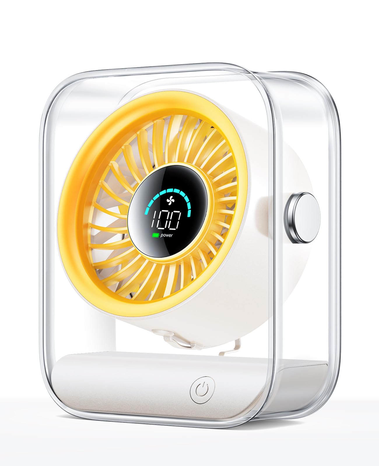 

Desk Fan, Quiet Table Fan with Turbo Airflow,100 Speeds,Digital Display,90° Rotating,Desktop Fans for Bedroom Home Office Travel слоновая кость