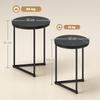 Set of Two Marble-Effect Nest of Tables - Black Marble Effect