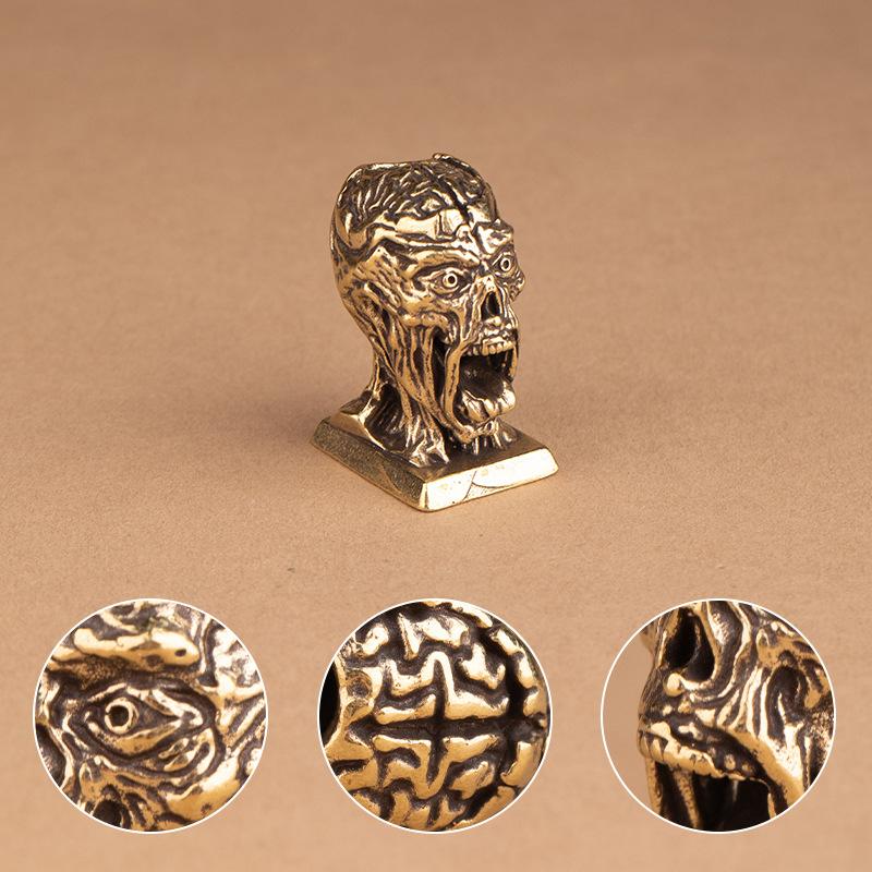 Vintage Copper Ghost Goddess Statue Skeletal Mage Figurine Tabletop Ornament Miniature Halloween Home Decor Crafts Gift