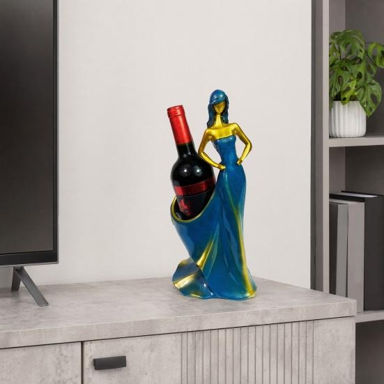 Woman Shape Wine Rack Resin Lady Figure Bottle Holder for Tabletop