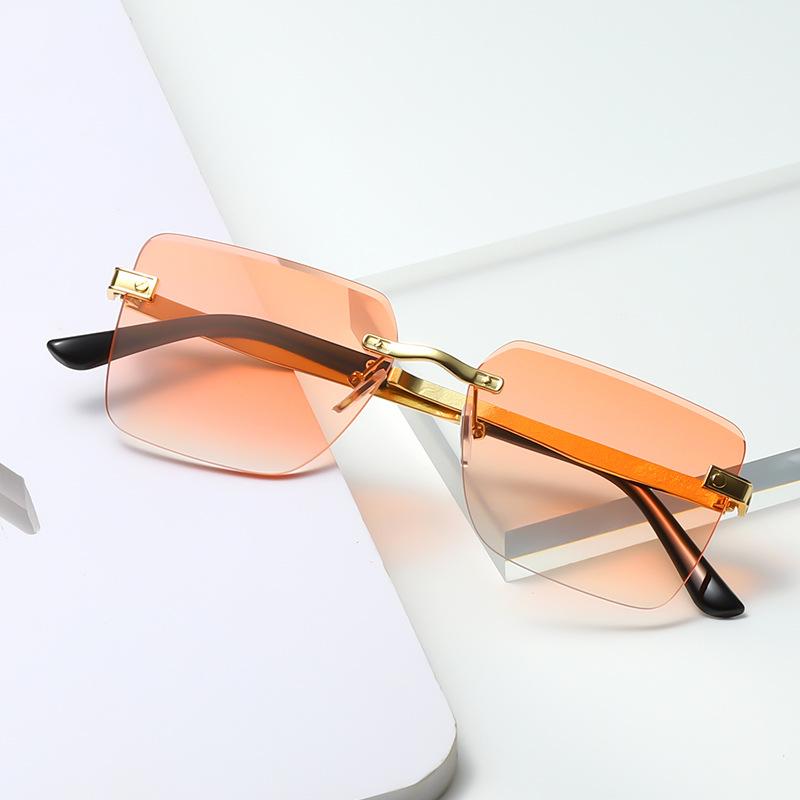 The Same Sunglasses Sunglasses Square Frameless Trimmed Gradual Change Color Glasses